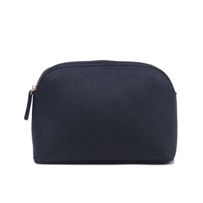 Customized Letters PU Leather Cosmetic Storage Bag Classic Simple Atmosphere Solid Color Make Up Bag Advanced Zipper Wash Bag