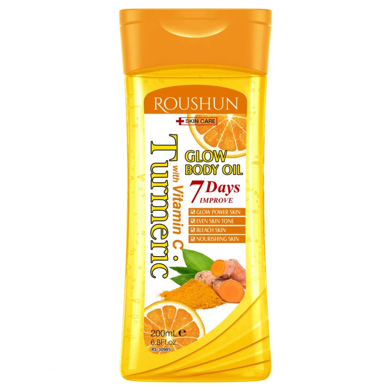 200ml Turmeric VITAMIN C Body Oil Body Skin Care Oil Moisturizing Hydrating Care Suitable for All Seasons Body Face Hand