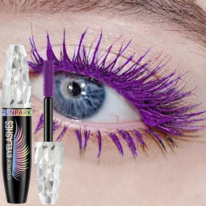 9 Colors 5D Mascara with Big Eyes,Strong Waterproof Thickening Lengthening Curling Liquid Fiber Mascara Eyelash Extension Makeup