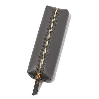 Travel Luxury PU Leather Engrave Name Cosmetic Bag Zipper Fashion Small Make Up Bag Business Pen Pouch Versatile Storage Bags