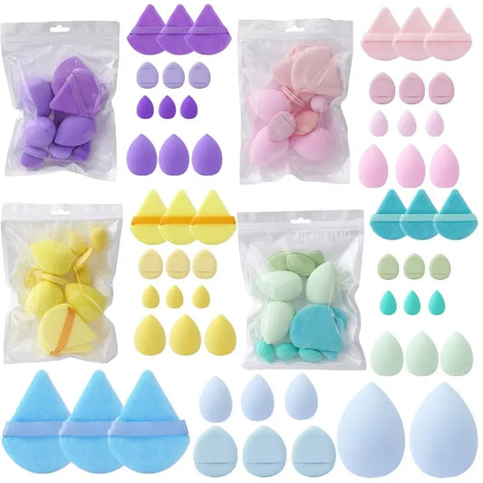12pcs Makeup Accessories All-Purpose Makeup Sponge Set 4Types Beauty Tools Cosmetic Puff Dry Wet Dual Use Powder Puff