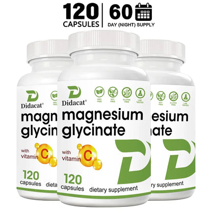 Magnesium Glycinate 1000 Mg, 120 Veggie Capsules - Highly Purified Trace Mineral for Muscle, Joint, Heart and Digestive Health