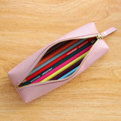 Custom Name Leather Makeup Pouch, Soft Portable Pen Bag Makeup Case, Multifunctional Storage & Travel Cosmetic Bag for Daily Use
