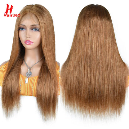 #4 Straight 4x4 Lace Closure Wigs Human Hair Brown Lace Front Human Hair Wigs Remy Chocolate Lace Frontal Wigs For Woman HairUGo