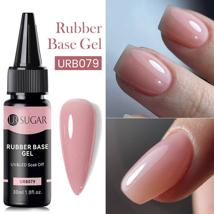 UR SUGAR 30ml Pink Gold Flakes Rubber Base Gel Refill Package Aurora Glitter Sequins Varnish Soak Off UV LED Gels Polish