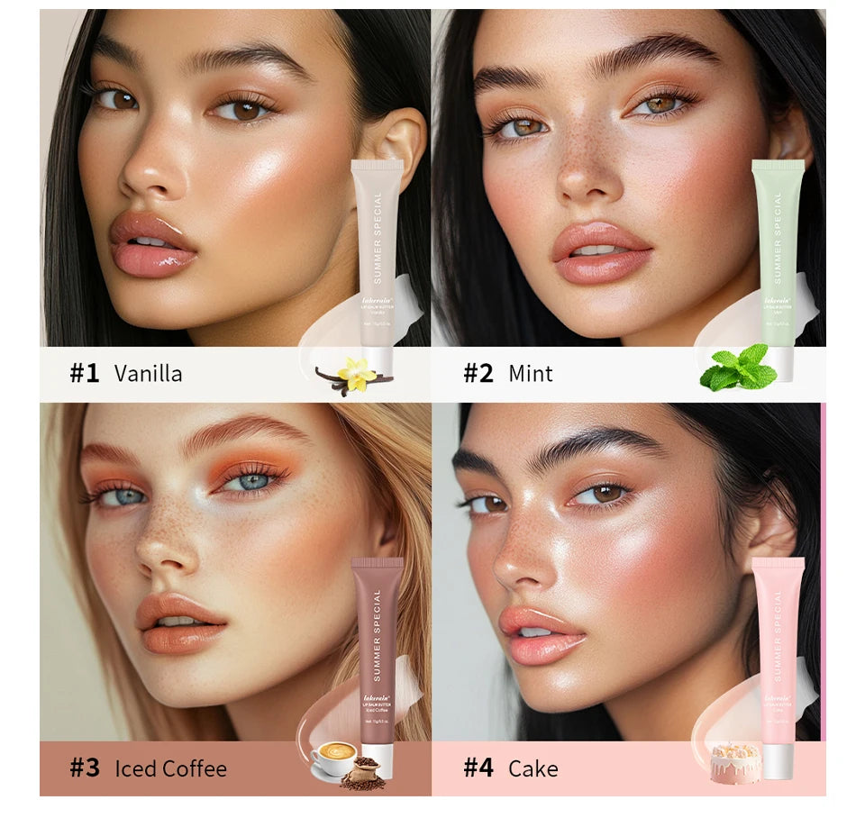 5 Colors Hydrating Lip Stain Lip Balm Plumping Lip Oil Glossy Lip Glaze Stick Moisturizing Lip Cosmetic Christmas Gift For Women