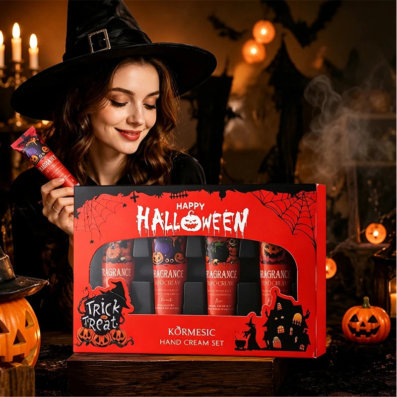 Halloween Theme Lip Balm Moisturizing And Non-sticky Lip Care Stick Fragrance nourishing Hand Cream Set Halloween Gifts