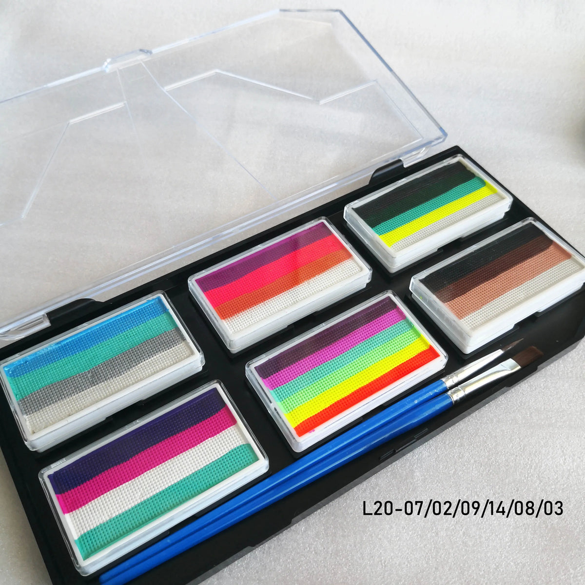 Professional Body Art 12 Colors Pastel Neon UV Color Rainbow Split Cake Face Paint Palette for Halloween Christmas