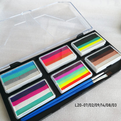 Professional Body Art 12 Colors Pastel Neon UV Color Rainbow Split Cake Face Paint Palette for Halloween Christmas