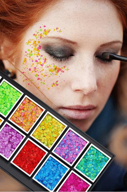 Christmas Sequins Decorative Body Cream Luminous Holographic Multicolor UV Chunky Glitter Gel Paste Palette