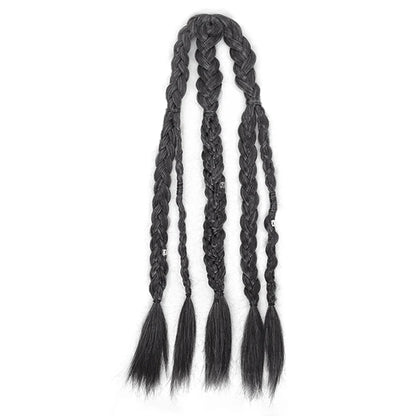 Synthetic 24" Handmade Viking Braided Ponytail Wig Men Clip In Hair Extensions,Halloween Renaissance Warrior Costume Accessories