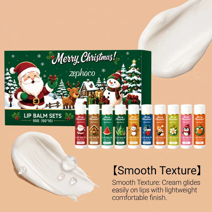 Christmas Limited Lipstick Case 10pcs Plant Extract Multi Flavor Moisturizing  Repairing Lip Dryness Lipstick Gift To Women New