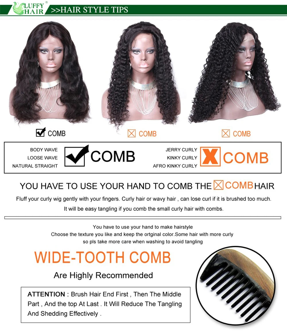 Curly Full Lace Human Hair Wigs For Black Women Pre Plucked Jerry Curly Brazilian Human Hair 13x6 HD Lace Wig With Baby Hair