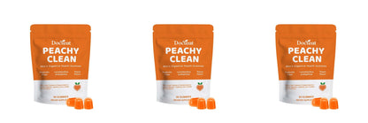 Docteat Peachy Clean Men's Digestive Health Gummies Prebiotic & Probiotic Blend Peach Flavor 60 Gummies Dietary Supplement