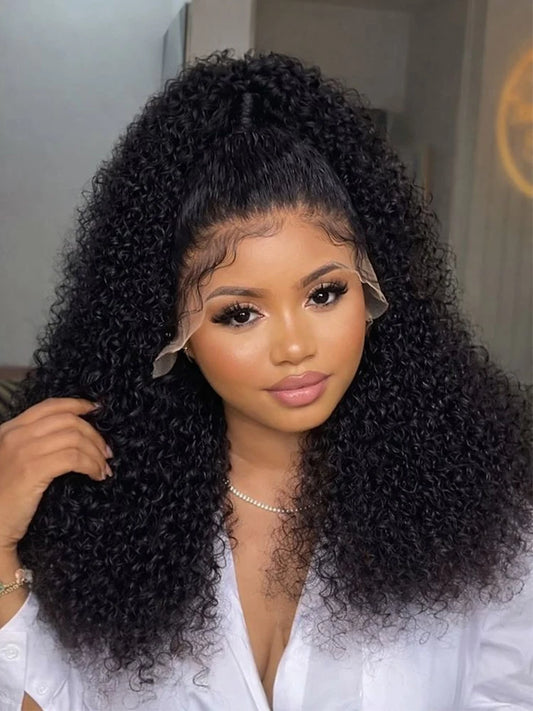 13x6 Lace Frontal Wig Jerry Pixie Curly Human Hair Wigs 250% Density Short Curly Lace Front Wig for Women 16-24inch