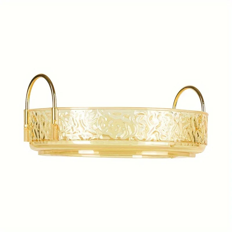 1Pc/Water Ripple Pattern Bedroom Vanity Cosmetic Rotating Storage Rack Box Bathroom Desktop Perfume and Skincare Tray