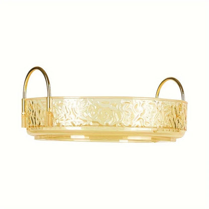 1Pc/Water Ripple Pattern Bedroom Vanity Cosmetic Rotating Storage Rack Box Bathroom Desktop Perfume and Skincare Tray