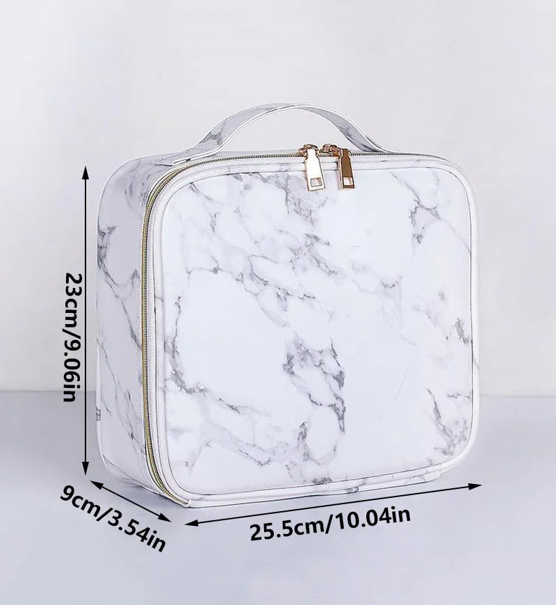 New PU Leather Cosmetic Bag For Women Professional Makeup Case Travel Toiletry Makeup Bag Beauty Nail ToolBox Make Up Handbag