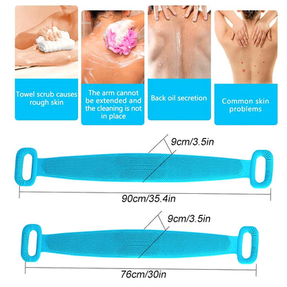 Body Silicone Brush Scrub Body Exfoliating Sponge Brush Bathroom Shower Back Brush Bath Scrub Clean Tool Stain Removal Bath Belt