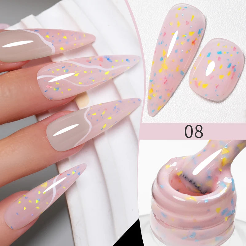 PUENTE 7.5ML Nude Shade Ceramic Cat Eye Gel Nail Polish Shiny Moonlight Cat Eye Gel Soak Off UV Semi-Permanent Nail Art Varnish