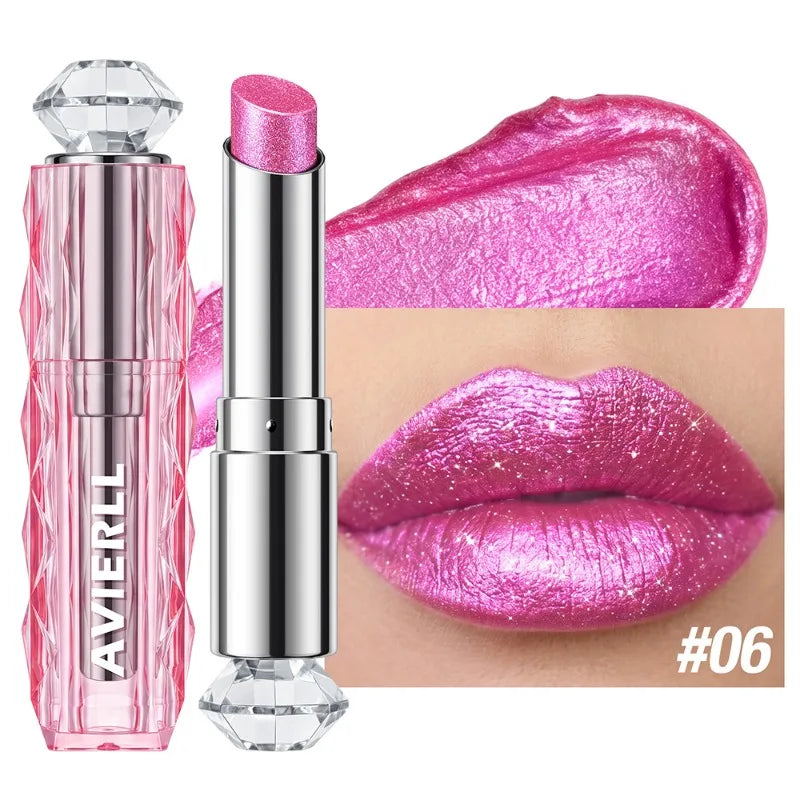 Polarizing Lipstick Starlight Holographic Shimmer Lip Stick Long Lasting Moisturizing Plumping Glitter Metallic Lip Tint Makeup