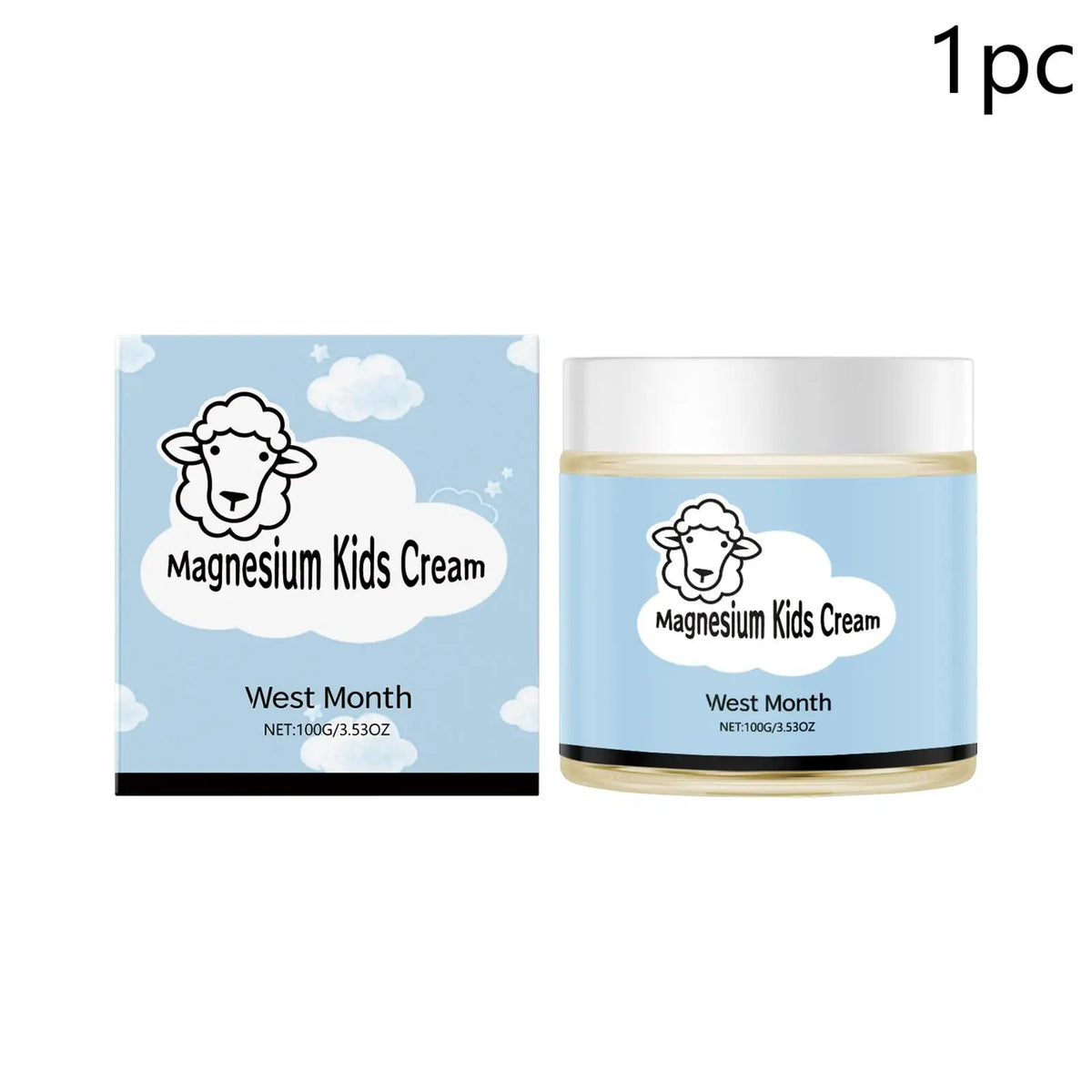 Kids Magnesium Sleep Cream with Lanolin, Soothing & Moisturizing Body Lotion, Lightweight Bedtime Skin Care