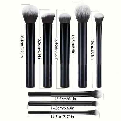 8 PCS Long‑Handle Makeup Brush Set, Multi‑Color Ultra‑Soft Brushes, Powder Blush Eyeshadow Brushes for Beginners