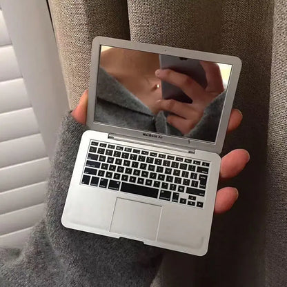 Mini Makeup Mirror Portable Laptop Mirrors Pocket Size Laptop Shaped Cosmetic Mirror Small Compact Folding Omputer Mirrors Gifts