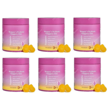 Feminine Wellness Probiotic Gummies with Slippery Elm PH Balance and Flora Support for Women Pineapple Flavor 60 Count