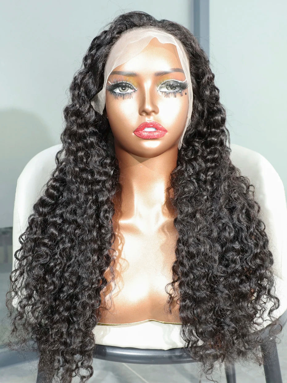 22 24 inch Water Wave 100% Human Hair 13x4 Lace Front Wig Raw Vietnamese 5x5 Glueless Transparent Lace Wigs Curly Pre Plucked