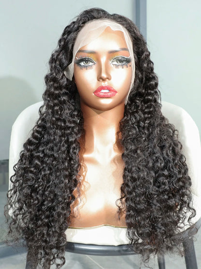 22 24 inch Water Wave 100% Human Hair 13x4 Lace Front Wig Raw Vietnamese 5x5 Glueless Transparent Lace Wigs Curly Pre Plucked