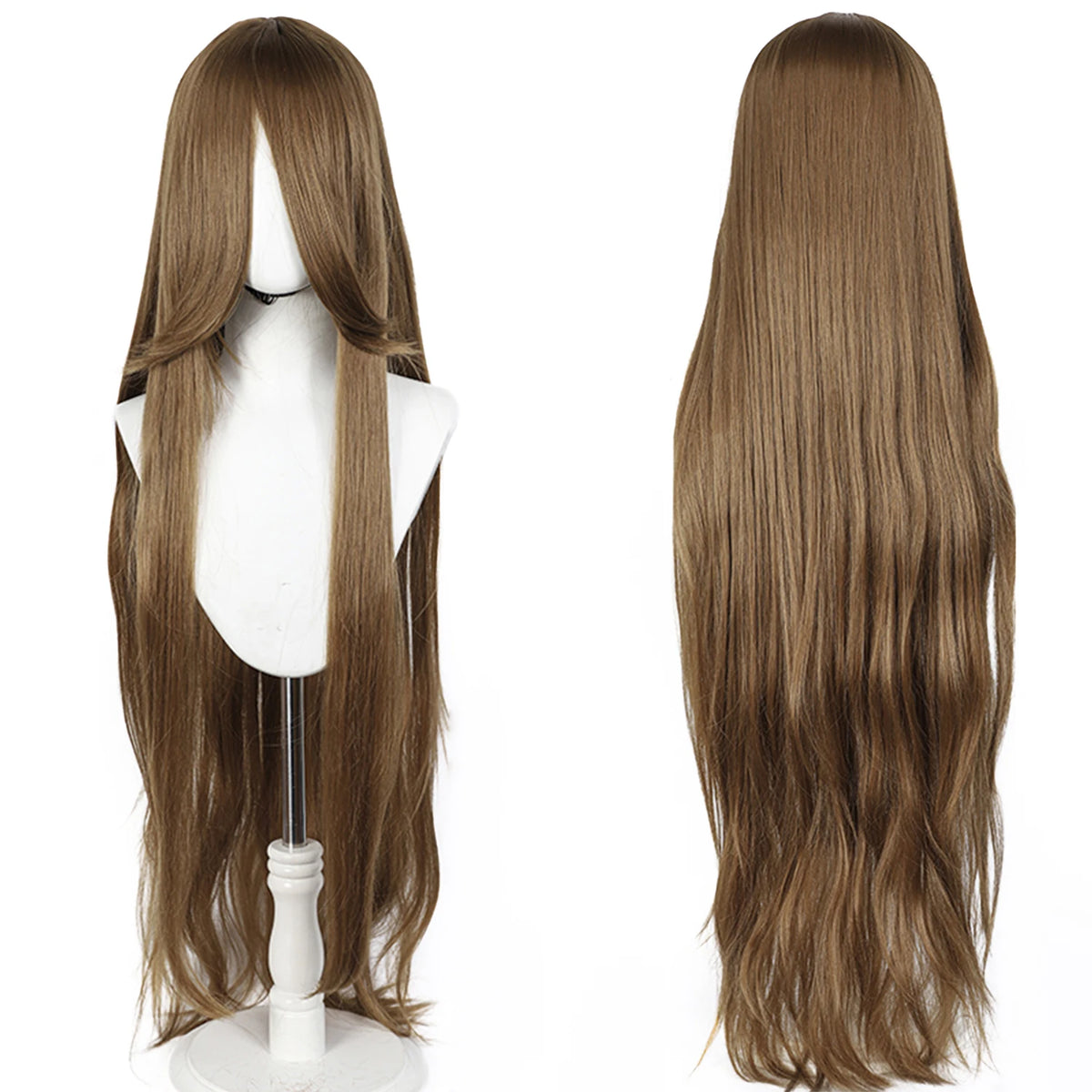 100CM Long Straight Wig With Bangs Synthetic Cosplay Wig For Women Pink Purple Cosplay Wigs for Party For Halloween