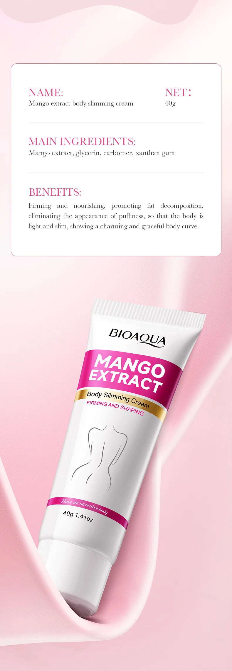 Mango Slimming Cream Anti Cellulite Weight Loss Promotes Effective Fat Burning Create Beautiful Curve Body Slimming Cream
