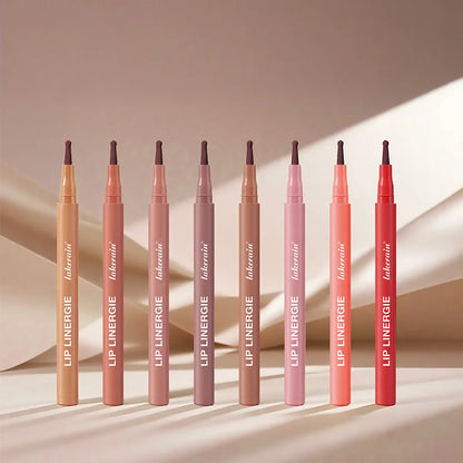 Lakerain Lip Liner Waterproof Transfer-proof Long-lasting Wear Pen Style Felt Head Design Blendable Lip Liner Stain Pen