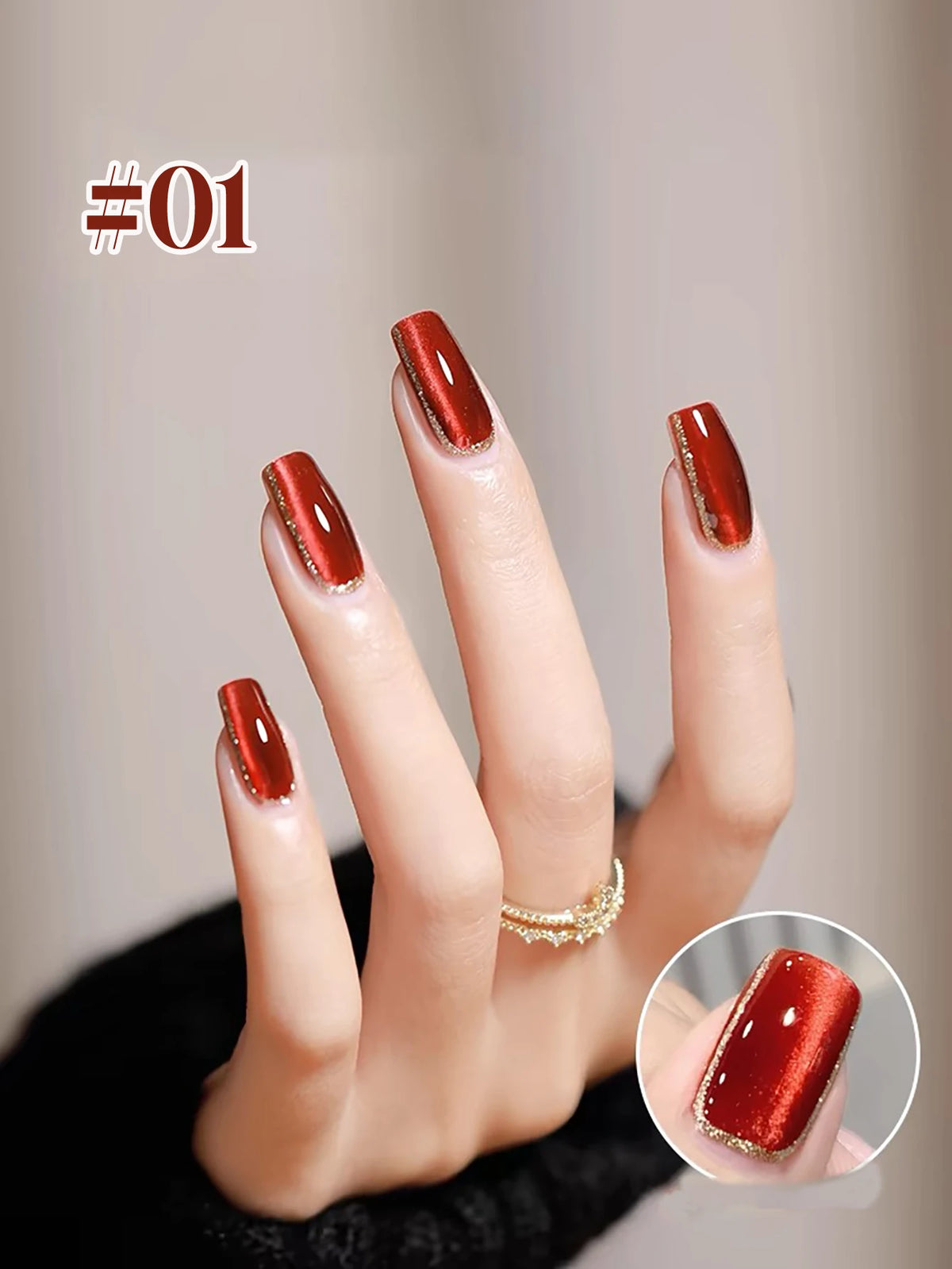 MN 12ML 1-21PCS Hot Selling Red through Half the Sky Cat Eye Nail Polish New Whitening Glass Bead Cat Eye Nail Polish Nail Art