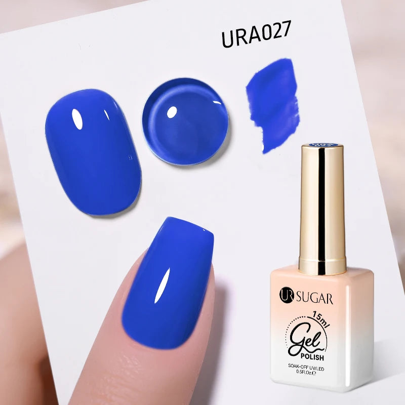 UR SUGAR 15ml Gel Nail Polish Neon Blue Red Green Pastal Nude UV/LED Soak Off No Wipe Nail Gel Polish Suitable For Summer Autumn