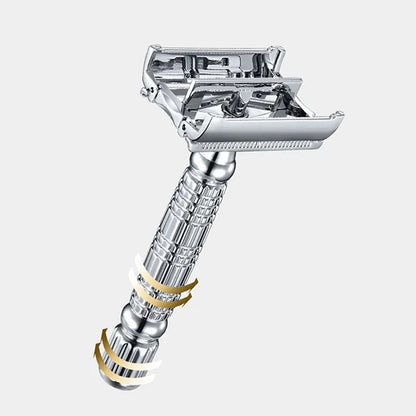 Butterfly Double Edge Safety Razor Shaver Beard Barber Wet Shaving Twist Open for Men Women with Blade