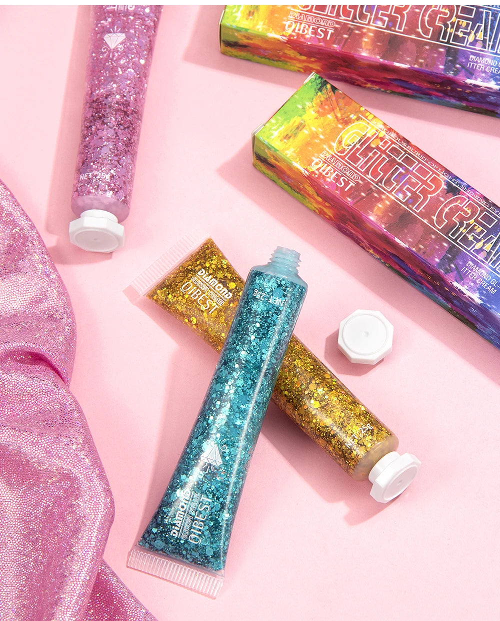6 Colors Holographic Body Glitter Gel Set Christmas Party Makeup Face Eye Lips Hair Nail Cosmetic Festival Glitter Cosmetics