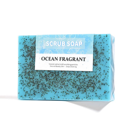 M+100G Sea Salt Acne Removing And Cleaning Walnut Shell Particles Handmade Soap Moisturizing And Whitening Glycerin Soap