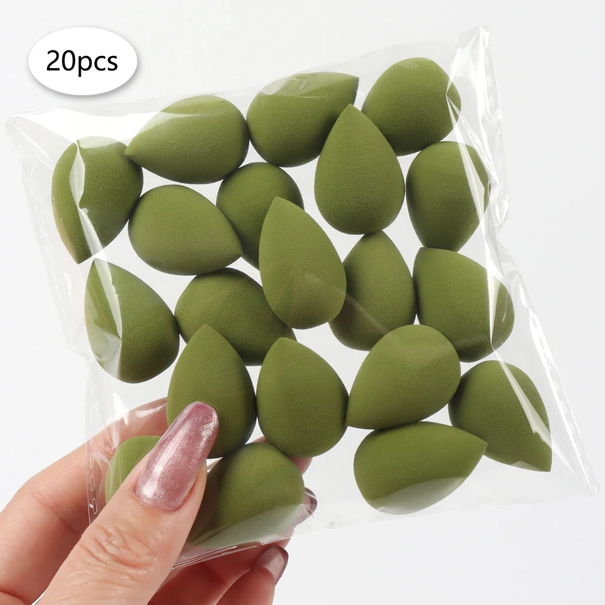 20pcs Mini Finger Puff Beauty Cosmetic Foundation Cosmetic Sponge Makeup Blender Suitable for Cream & Powder Concealer
