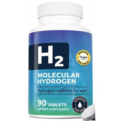 H2 Molecular Hydrogen Water Tablets with Magnesium 12 PPM for Drink Water Antioxidant Support Daily Energy Support 90 Count
