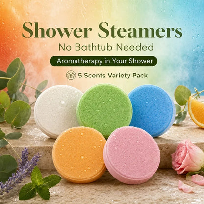Shower Steamers 5 Pack – Scented Shower Bombs with Refreshing Aroma, Home Spa Fizzies for Daily Bath