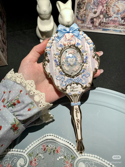 Flower Know Bunny Garde Series Compact Handheld Mirror Portable Cosmetic Makeup Mirror