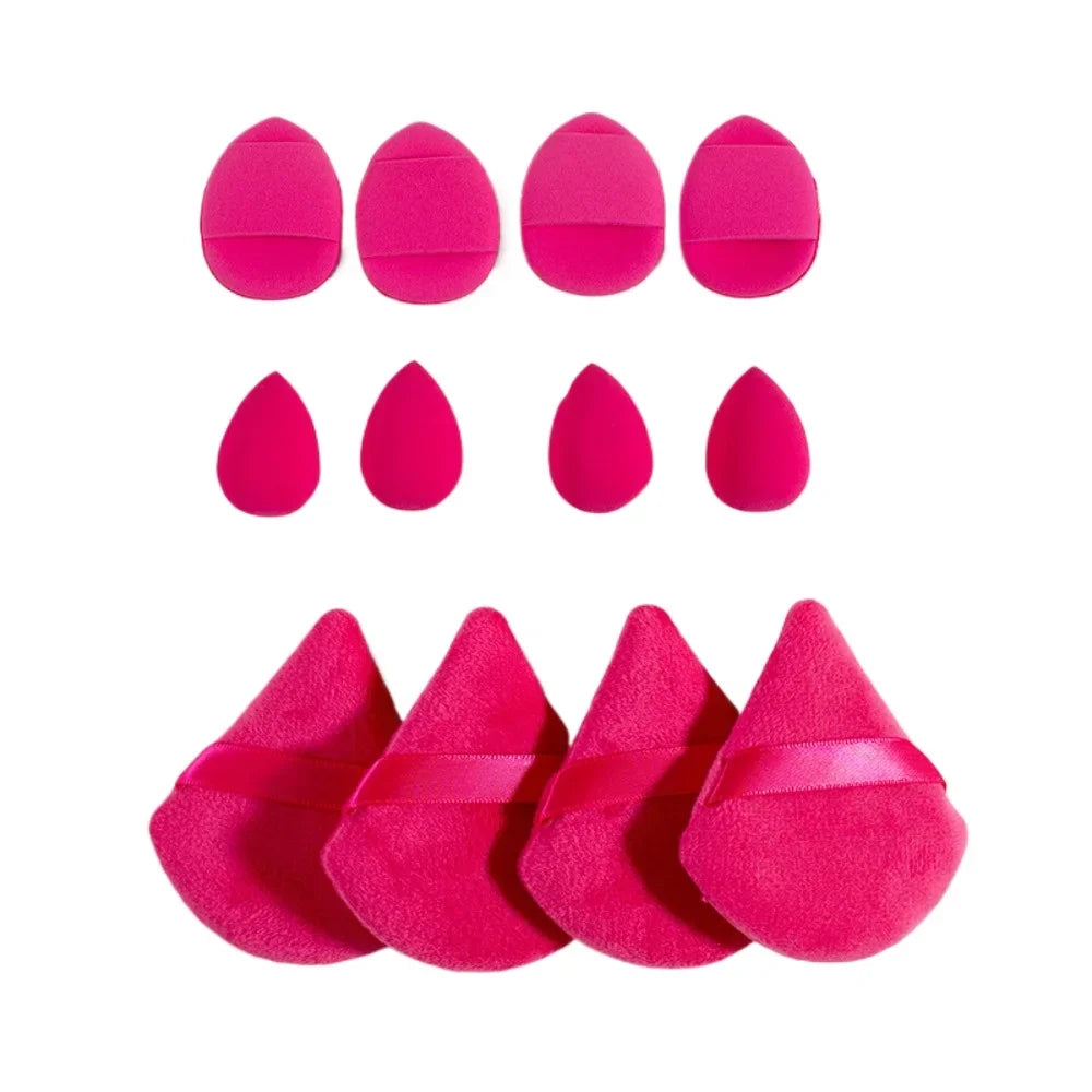 12-Piece Makeup Sponge Set - 4 Loose Powder Puffs 4 Mini Air Cushion Puffs 4 Beauty Eggs Mini Beauty All-Purpose Beauty Tools