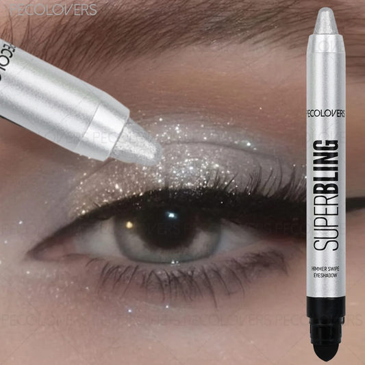 1 Pc High Color Rendering Shimmer Eyeshadow Pen, Shiny Colors Eye Shadow Stick, Eye-catching Eye Makeup, Music Festival Makeup