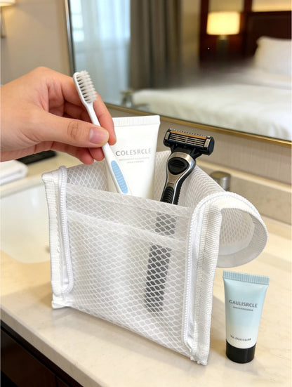 Standing Mesh Toiletry Bag Portable EVA Travel Foldable Toothbrush Cosmetic Organizer Women Bathroom Storage Pouch Сумка