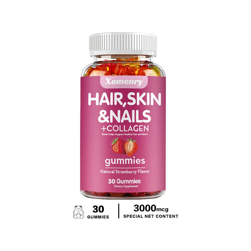 Biotin & Vitamin Gummies Maximum Potency for Healthy Hair, Skin & Nails, Hair Vitamins for Men & Women | Gluten Free