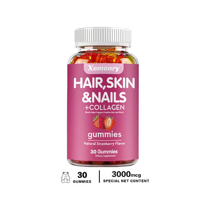 Biotin & Vitamin Gummies Maximum Potency for Healthy Hair, Skin & Nails, Hair Vitamins for Men & Women | Gluten Free