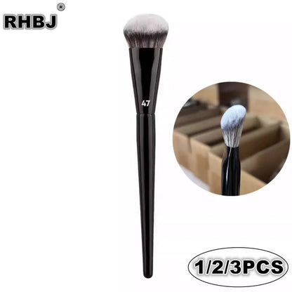 1/2/3Pcs 47 Professional Foundation Brush Angled Cosmetic Tool for Liquid Cream Blending Blush & Makeup Shadow - Broom Design