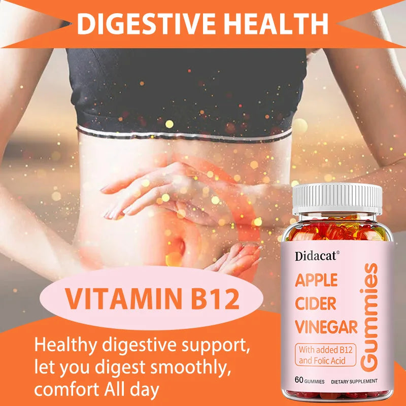 Apple Cider Vinegar Gummies - Detox Cleanse, Fat Burner, Weight Management, Digestion & Metabolism Support, Relieves Bloating
